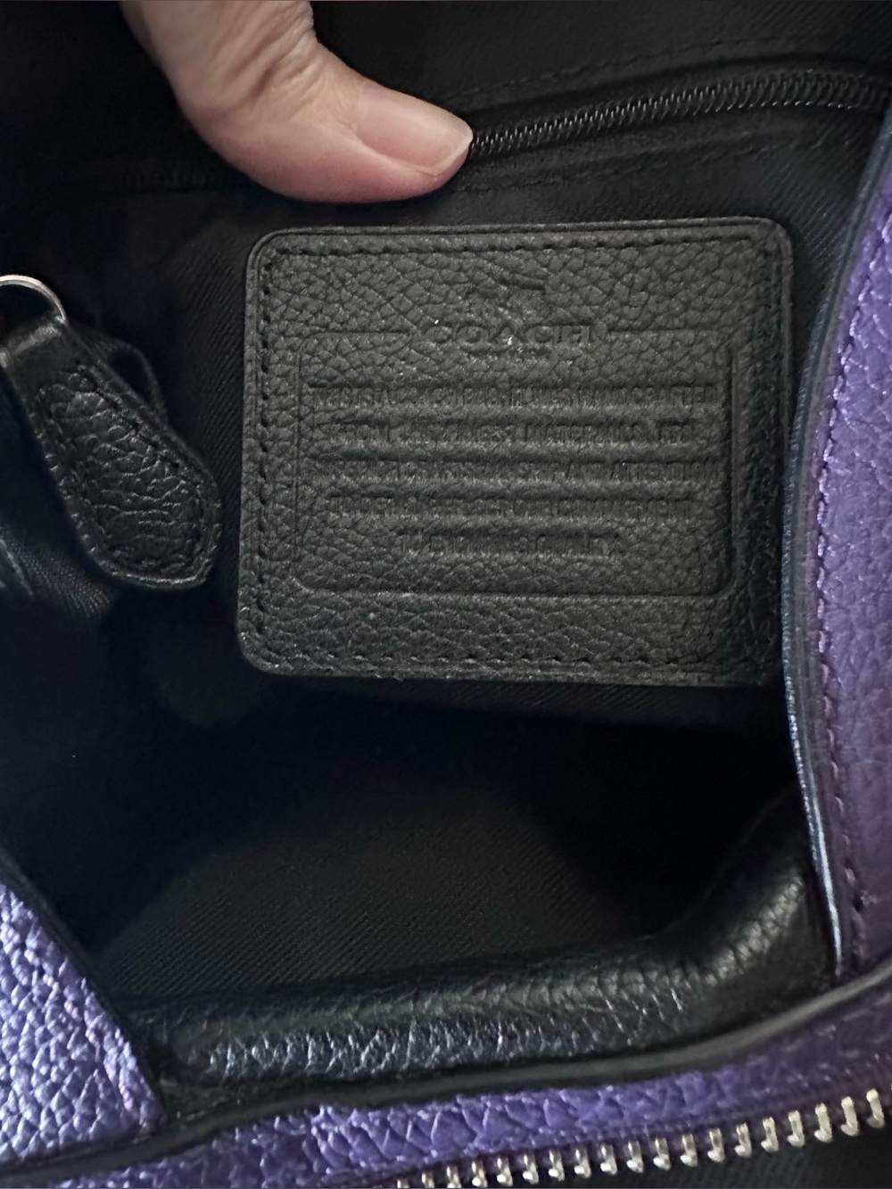 Coach Edie 31 Purple Pebbled Leather Shoulder Bag 3 Compartment Tote - Picture 12 of 13
